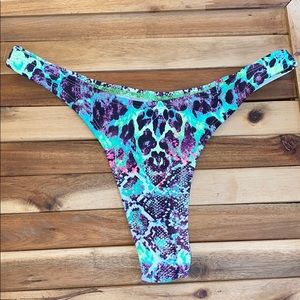 Green cheetah print thong